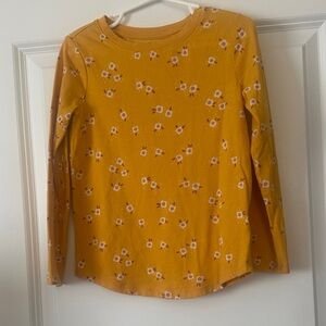 Cat & Jack Mustard Floral Long Sleeve Tee